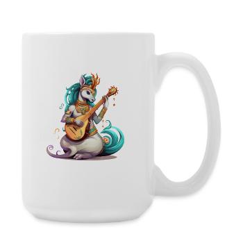 Musicien licorne avec luth doré - Grande tasse 440 ml - blanc - Droite
