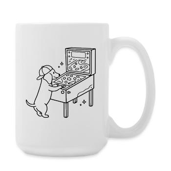 Pinball Pinball Dachshund Dog Kids - Large Mug 440 ml - white - Right