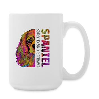 Cavalier King Charles Spaniel - Große Tasse 440 ml - Weiß - Rechts