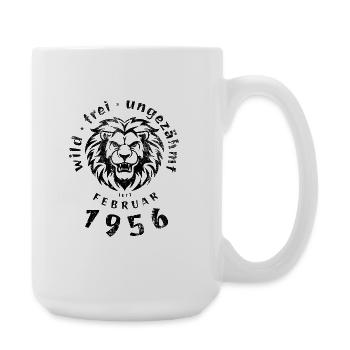 70e anniversaire Sauvage, libre, indompté depuis 02/1956 - Grande tasse 440 ml - blanc - Droite