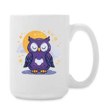 Moonlit Night Owl - Large Mug 440 ml - white - Right