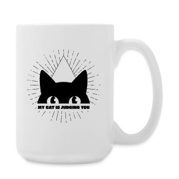 MY CAT IST JUDGING YOU - Große Tasse 440 ml - Weiß - Rechts