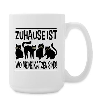 Katzen Katzenhalterin Katze Katzenmama Geschenk - Große Tasse 440 ml - Weiß - Rechts