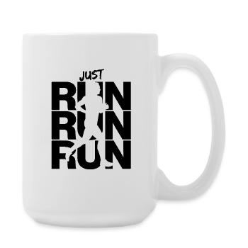 JUST RUN RUN RUN, JOGGING RUNNING RUNNING INTENT FIT - Large Mug 440 ml - white - Right