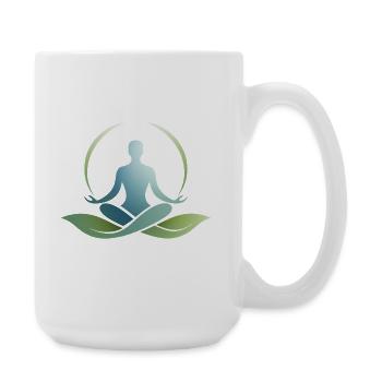 Natur-Yoga-Symbol – Gleichgewicht und Ruhe - Große Tasse 440 ml - Weiß - Rechts