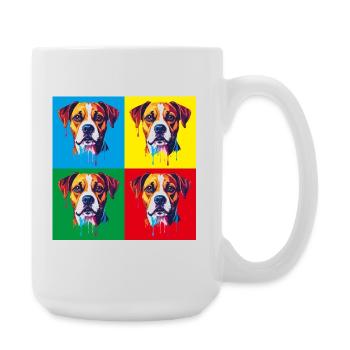 Pop-Art Hund Vierfarbig - Große Tasse 440 ml - Weiß - Rechts