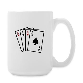 Aces playing cards - Large Mug 440 ml - white - Right