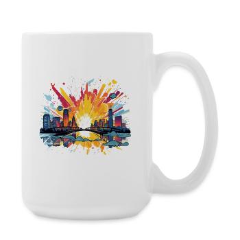 City fireworks Skyline Spritz - Large Mug 440 ml - white - Right