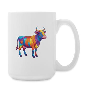Aquarelle colorée de vache arc-en-ciel - Grande tasse 440 ml - blanc - Droite