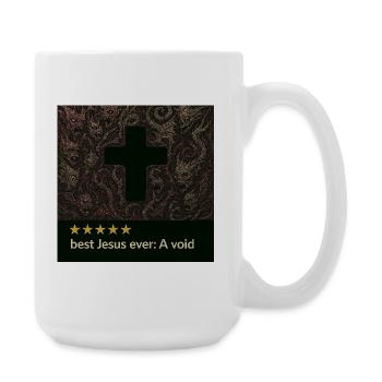 Kreuz im dunklen Nichts - Große Tasse 440 ml - Weiß - Rechts