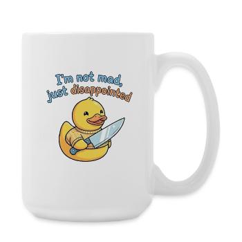 Disappointed duck with knife - Large Mug 440 ml - white - Right