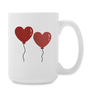 Twin Hearts Balloons - Large Mug 440 ml - white - Right