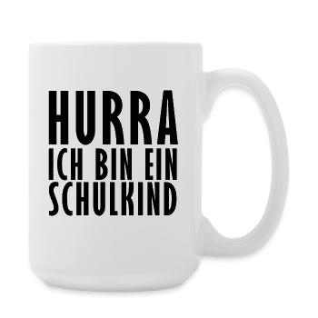 Hurra ich bin ein Schulkind - Große Tasse 440 ml - Weiß - Rechts