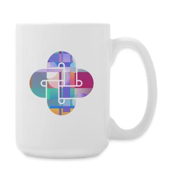 Mosaik-Wolkenkreuz - Große Tasse 440 ml - Weiß - Rechts