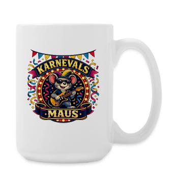 Karneval Maus Rock Köln Alaaf Geschenk - Große Tasse 440 ml - Weiß - Rechts