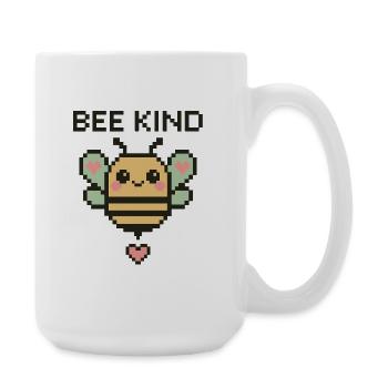 Bee Child - Pixel Bee with Hearts - Large Mug 440 ml - white - Right