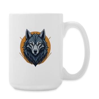 Mystic Wolf - Große Tasse 440 ml - Weiß - Rechts