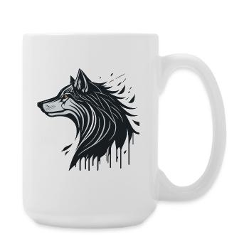 Spektraler Wolf - Große Tasse 440 ml - Weiß - Rechts