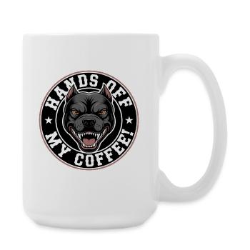 Funny Coffee Shirt with Angry Dog - Large Mug 440 ml - white - Right