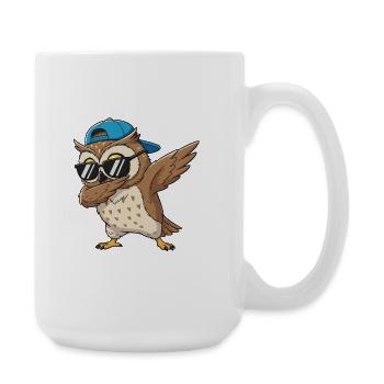 Cool Dabbing Owl Sonnenbrillen-Cartoon-Kunst - Große Tasse 440 ml - Weiß - Rechts