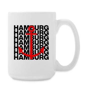 HAMBURG ANKER – HAFEN POWER! MOIN, HAFEENLIEBE - Große Tasse 440 ml - Weiß - Rechts
