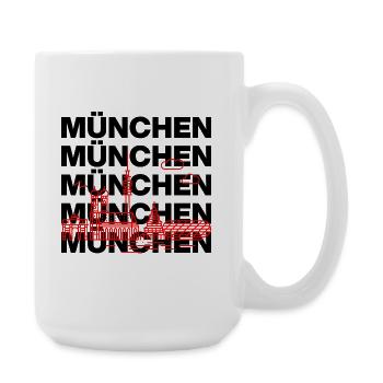 MÜNCHEN SKYLINE, MÜNCHENLIEBE ISARLOVE - Große Tasse 440 ml - Weiß - Rechts
