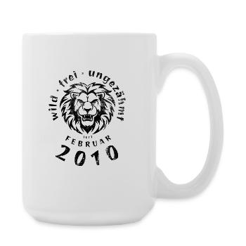 16th birthday Wild, free, untamed since 02/2010 - Large Mug 440 ml - white - Right