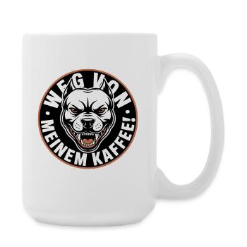 Wütender Hund Kaffee Logo - Große Tasse 440 ml - Weiß - Rechts
