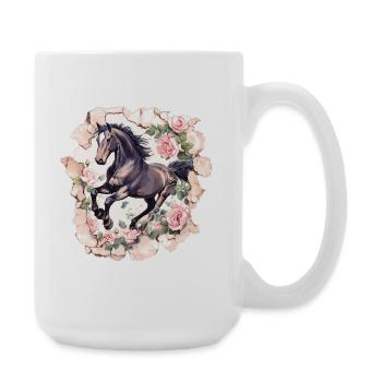 Pferd Vintage - Große Tasse 440 ml - Weiß - Rechts