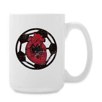 Albanien Fussball - Große Tasse 440 ml - Weiß - Rechts