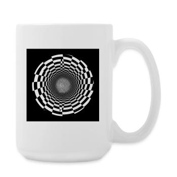 Schwarz-Weiß-optischer Wirbel - Große Tasse 440 ml - Weiß - Rechts