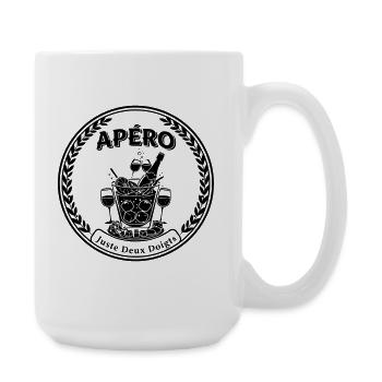 Aperitif-Humor nur zwei Finger - Große Tasse 440 ml - Weiß - Rechts