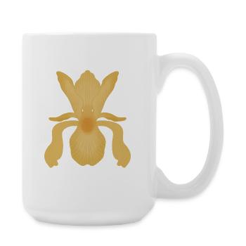 Floraison d’Iris doré - Grande tasse 440 ml - blanc - Droite