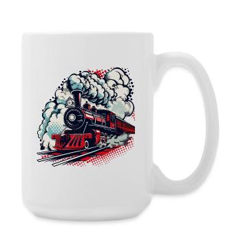 Dampflok - Große Tasse 440 ml - Weiß - Rechts