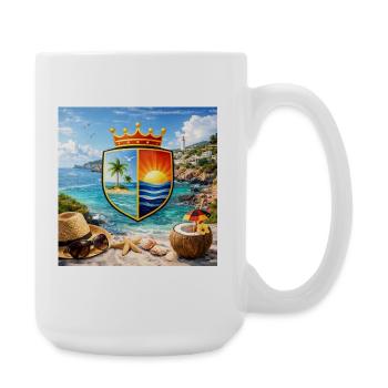 Coastal Coat of Arms Tropical Shield - Large Mug 440 ml - white - Right