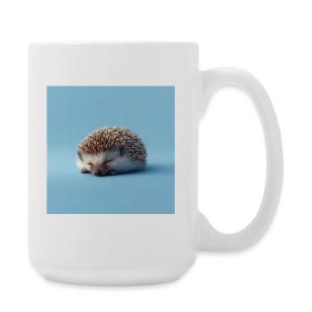 Blue Sleeping Hedgehog - Large Mug 440 ml - white - Right