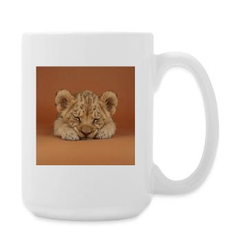 Sleeping cheetah cub - Large Mug 440 ml - white - Right