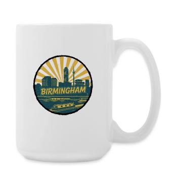 Birmingham City Skyline Canal Vintage-Abzeichen - Große Tasse 440 ml - Weiß - Rechts