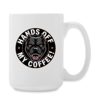 Weg von meinem Kaffee zorniger Hund - Große Tasse 440 ml - Weiß - Rechts