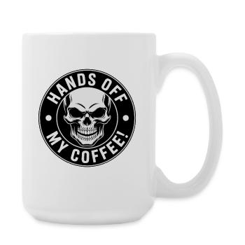 Hands Off My Coffee Skull - Large Mug 440 ml - white - Right