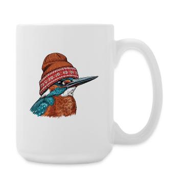 Eisvögel-Cozy Beanie - Große Tasse 440 ml - Weiß - Rechts