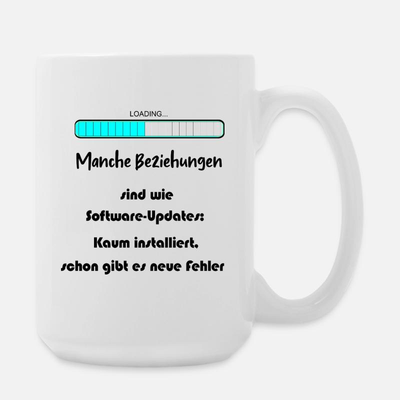 Fortschrittsbalken Blau Muster - Große Tasse 440 ml - Weiß
