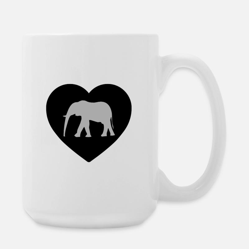 Elefant - Große Tasse 440 ml - Weiß