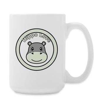 Hippo Love Hippo Logo Badge - Large Mug 440 ml - white - Right