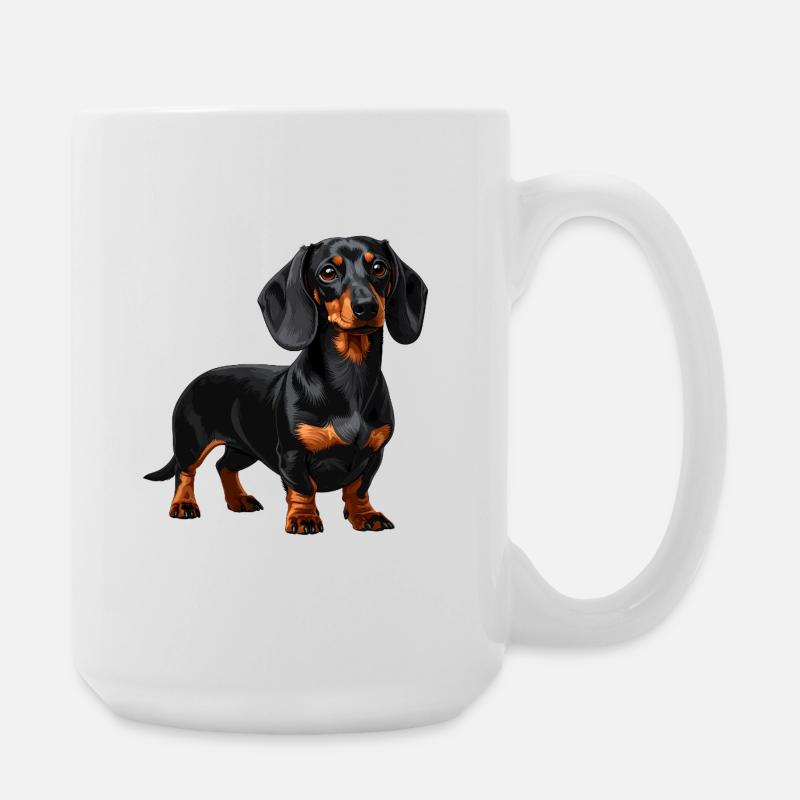 Black & Tan Dackel – Wursthund - Große Tasse 440 ml - Weiß