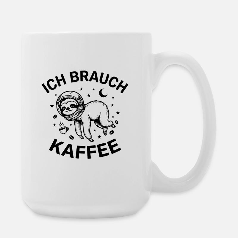 Ich brauch Kaffee - Große Tasse 440 ml - Weiß