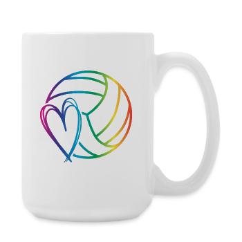 Volleyball Liebe - Große Tasse 440 ml - Weiß - Rechts