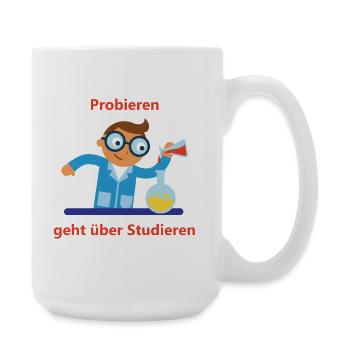 The joy of experimentation: Trying instead of studying - Large Mug 440 ml - white - Right