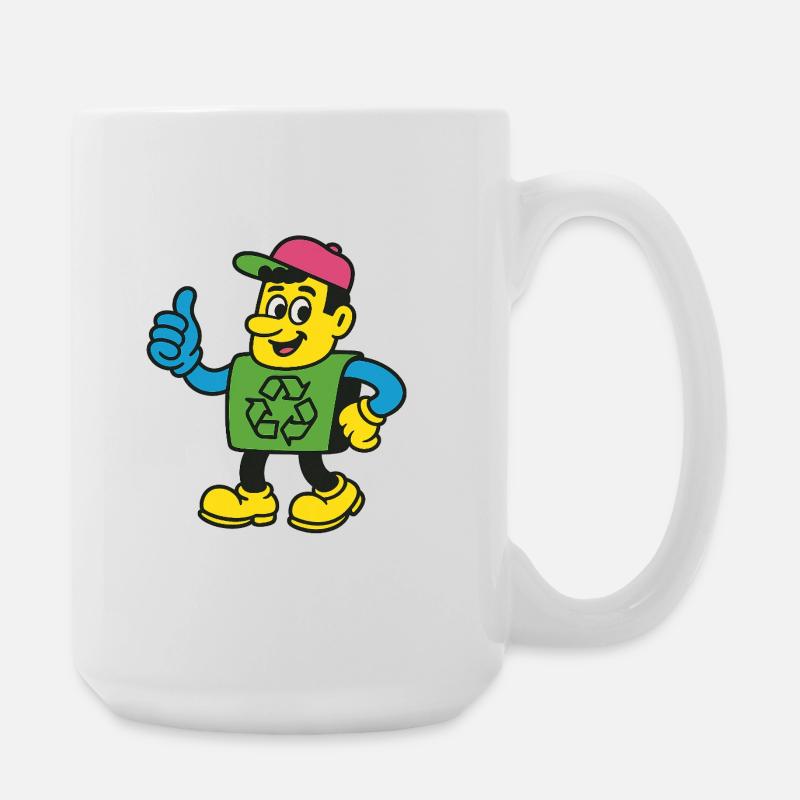 Recycle Hero Mascot Tee - Large Mug 440 ml - white