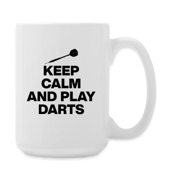 KEEP CALM AND PLAY DARTS! 180 PFEILE - Große Tasse 440 ml - Weiß - Rechts